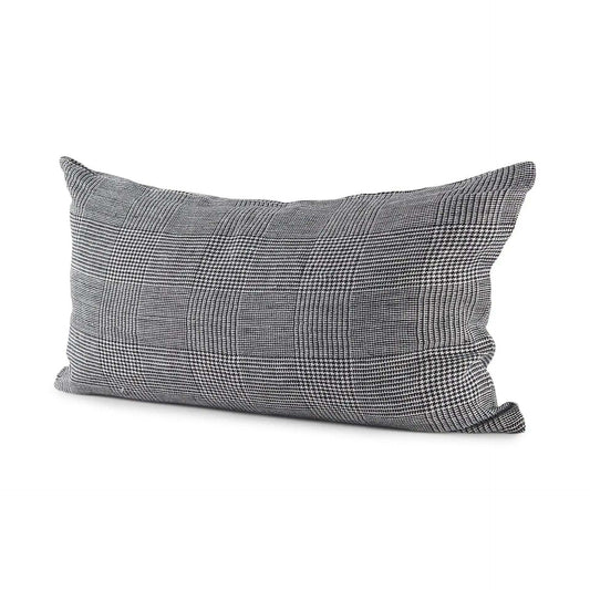 White And Black Pattern Lumbar Throw Pillow Cover - Homeroots - Flyclothing LLC