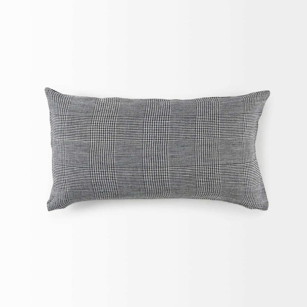 White And Black Pattern Lumbar Throw Pillow Cover - Homeroots - Flyclothing LLC