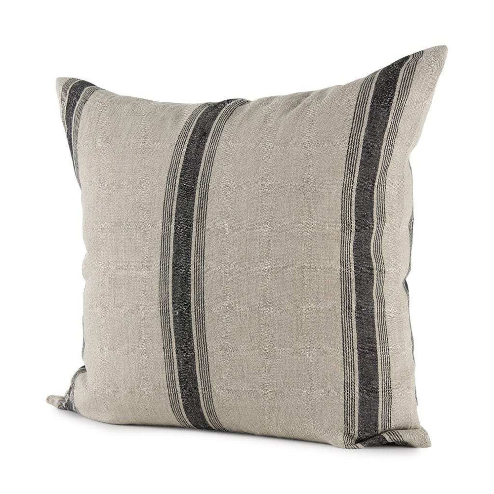 Beige And Black Striped Pillow Cover - Homeroots - Flyclothing LLC