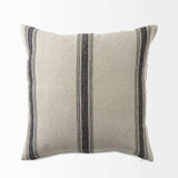 Beige And Black Striped Pillow Cover - Homeroots - Flyclothing LLC