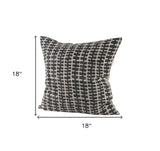18" Gray and Black Ikat Linen Throw Pillow Cover - Homeroots