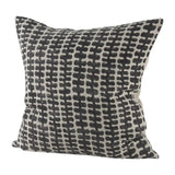 18" Gray and Black Ikat Linen Throw Pillow Cover - Homeroots