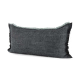 Dark Gray Fringed Lumbar Throw Pillow Cover - Homeroots - Flyclothing LLC