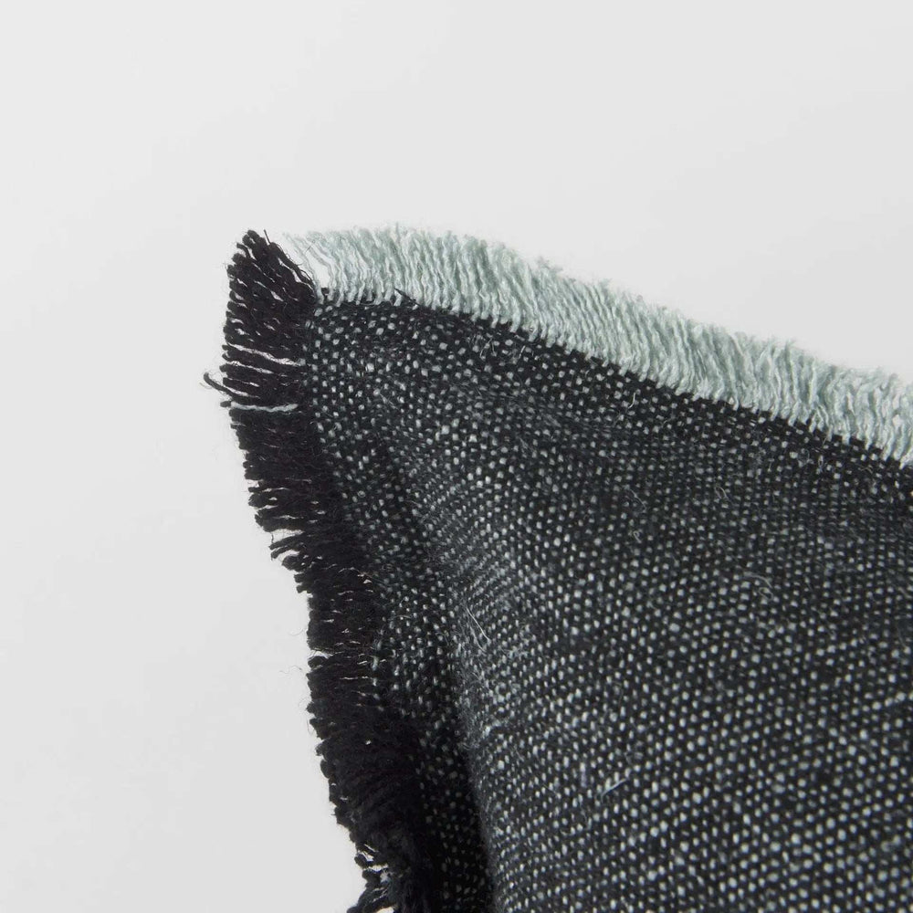 Dark Gray Fringed Lumbar Throw Pillow Cover - Homeroots - Flyclothing LLC