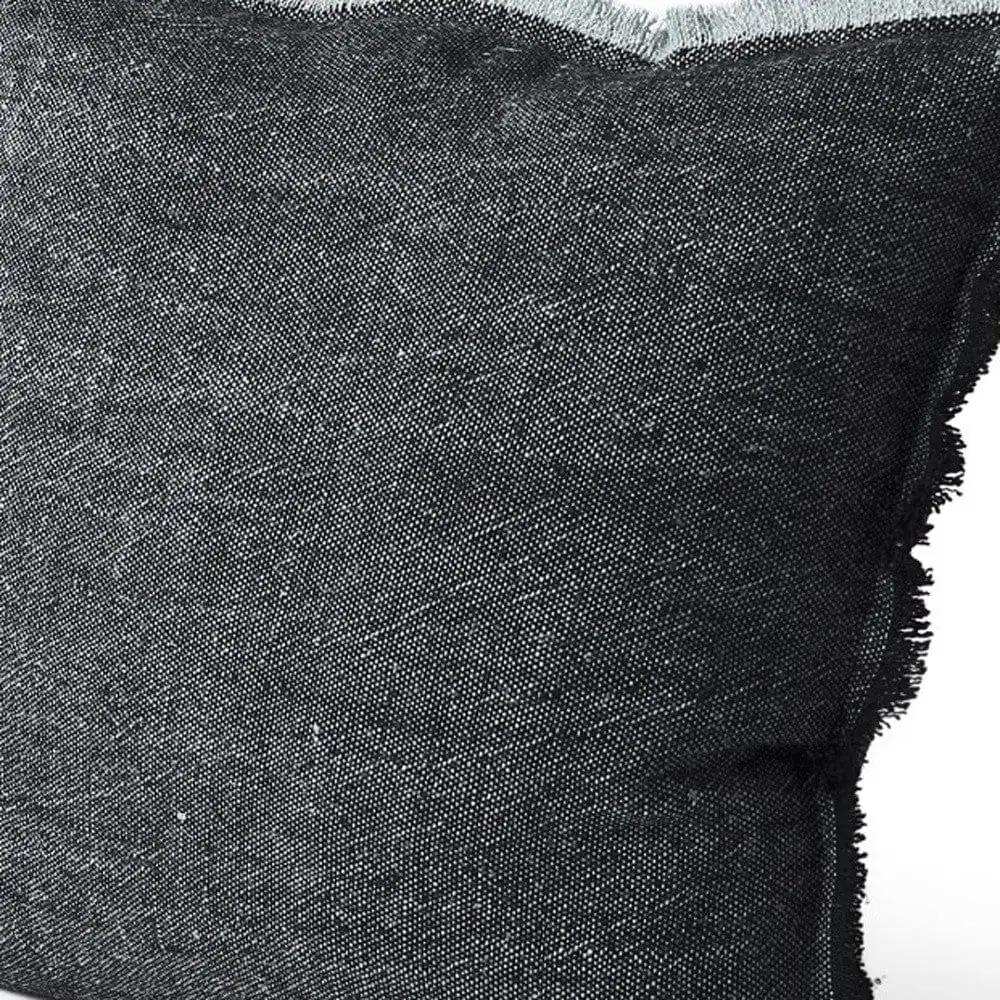 Dark Gray Fringed Throw Pillow Cover - Homeroots - Flyclothing LLC