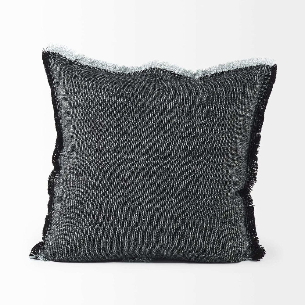 Dark Gray Fringed Throw Pillow Cover - Homeroots - Flyclothing LLC