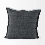 Dark Gray Fringed Throw Pillow Cover - Homeroots - Flyclothing LLC