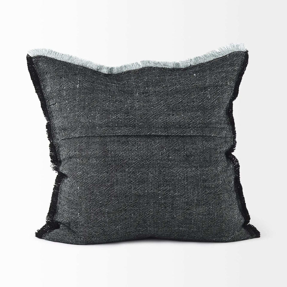 Dark Gray Fringed Throw Pillow Cover - Homeroots - Flyclothing LLC