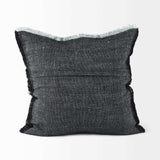 Dark Gray Fringed Throw Pillow Cover - Homeroots - Flyclothing LLC