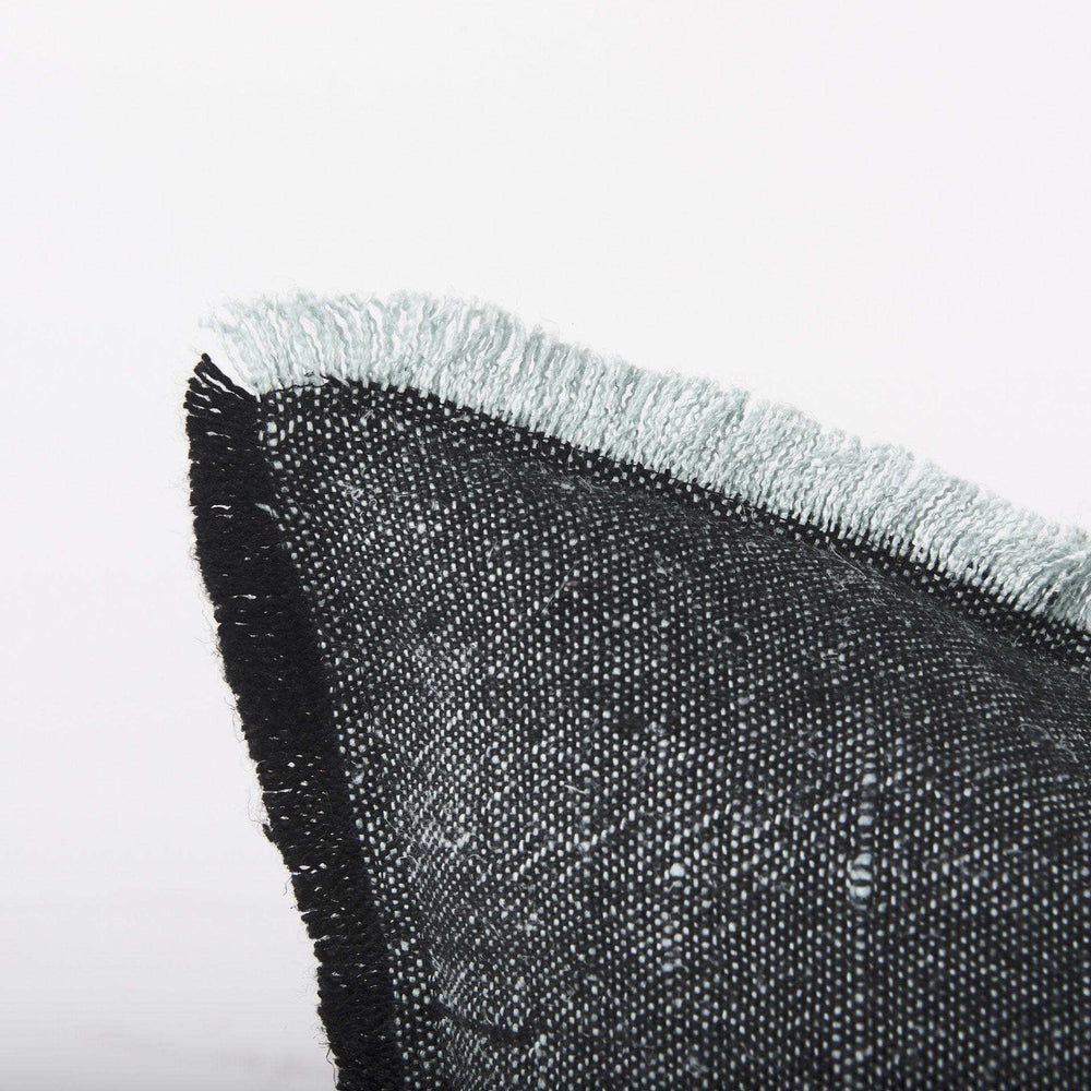 Dark Gray Fringed Throw Pillow Cover - Homeroots - Flyclothing LLC