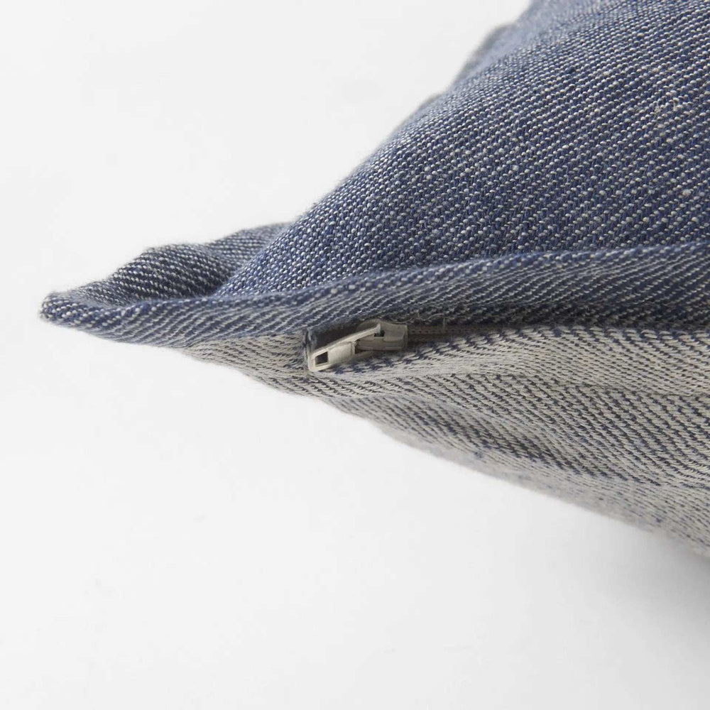 Gray And Blue Color Block Lumbar Pillow Cover - Homeroots - Flyclothing LLC