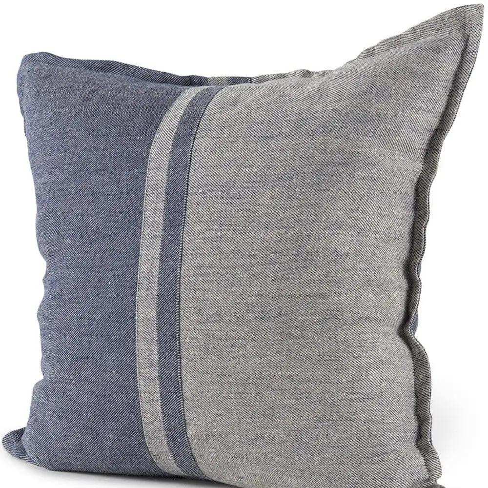 Gray And Blue Color Block Pillow Cover - Homeroots - Flyclothing LLC