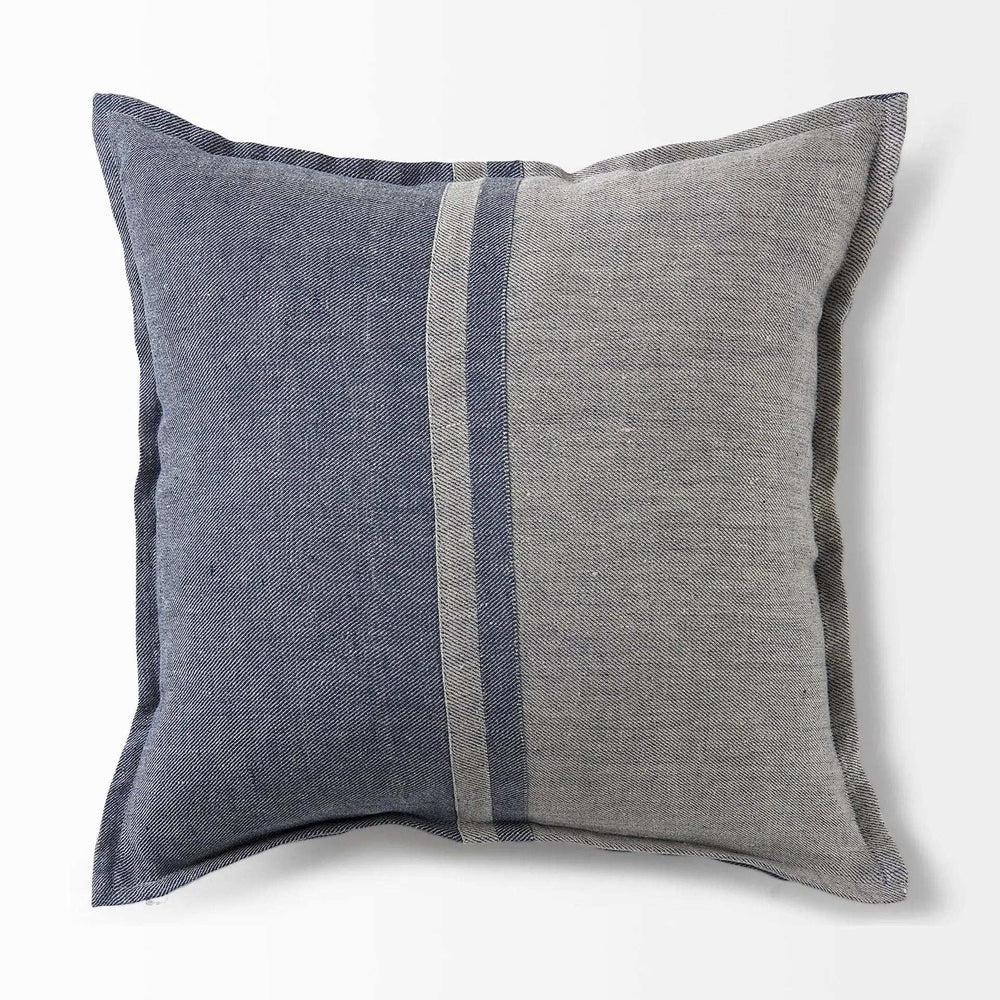 Gray And Blue Color Block Pillow Cover - Homeroots - Flyclothing LLC