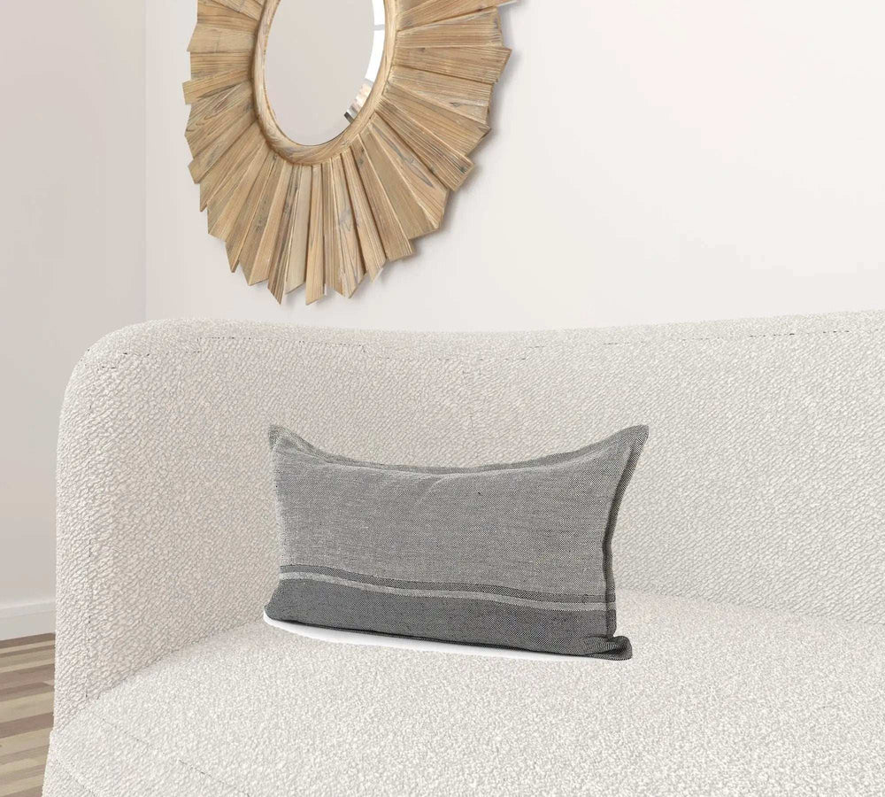 Light And Dark Gray Lumbar Throw Pillow Cover - Homeroots - Flyclothing LLC