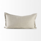 14" X 26" Beige Linen Throw Pillow Cover - Homeroots