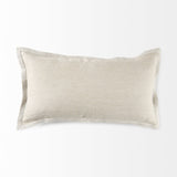 14" X 26" Beige Linen Throw Pillow Cover - Homeroots