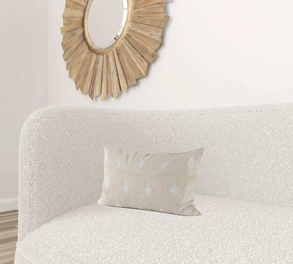 Beige And White Patterned Lumbar Pillow Cover - Homeroots - Flyclothing LLC