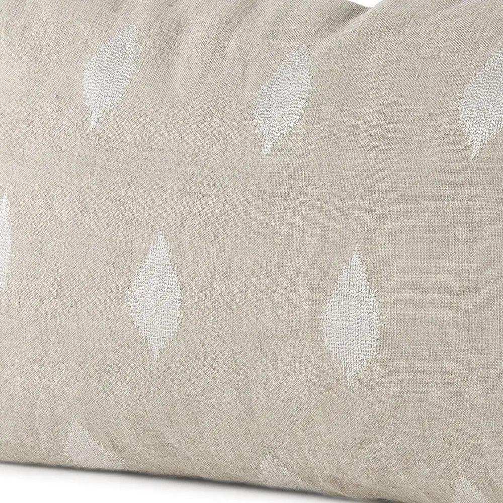 Beige And White Patterned Lumbar Pillow Cover - Homeroots - Flyclothing LLC