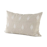 Beige And White Patterned Lumbar Pillow Cover - Homeroots - Flyclothing LLC