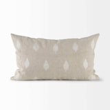Beige And White Patterned Lumbar Pillow Cover - Homeroots - Flyclothing LLC