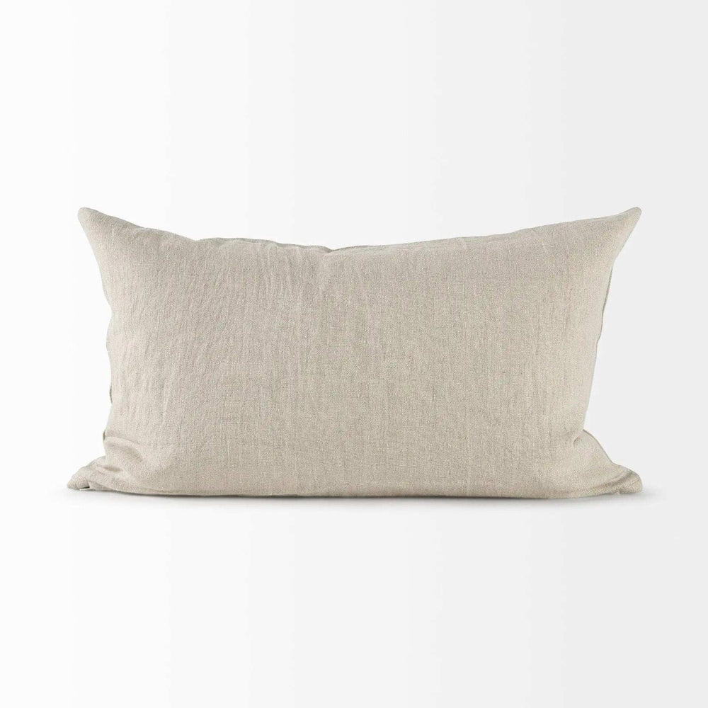 Beige And White Patterned Lumbar Pillow Cover - Homeroots - Flyclothing LLC