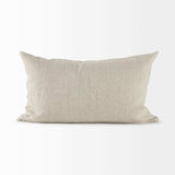 Beige And White Patterned Lumbar Pillow Cover - Homeroots - Flyclothing LLC