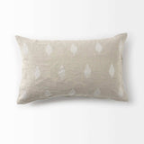 Beige And White Patterned Lumbar Pillow Cover - Homeroots - Flyclothing LLC