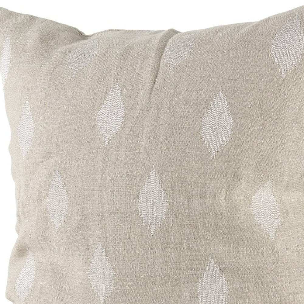Beige And White Patterned Pillow Cover - Homeroots - Flyclothing LLC