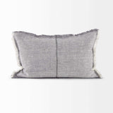 Light Gray Fringed Lumbar Throw Pillow Cover - Homeroots - Flyclothing LLC