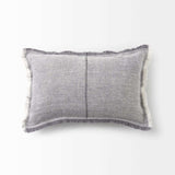 Light Gray Fringed Lumbar Throw Pillow Cover - Homeroots - Flyclothing LLC