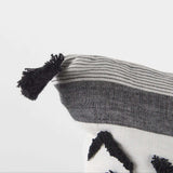 White And Gray Fringed Pillow Cover - Homeroots - Flyclothing LLC