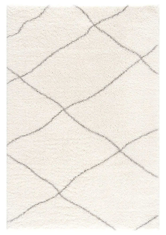 3' X 5' Ivory Modern Uneven Lattice Area Rug - Homeroots - Flyclothing LLC