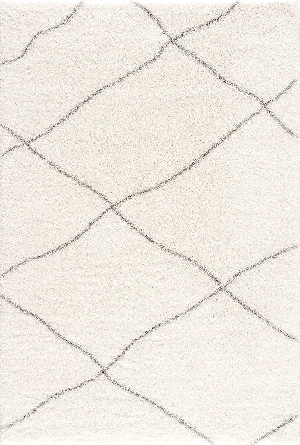 8' X 11' Ivory Modern Uneven Lattice Area Rug - Homeroots - Flyclothing LLC
