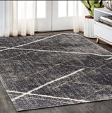 5' X 8' Gray Modern Distressed Lines Area Rug - Homeroots - Flyclothing LLC