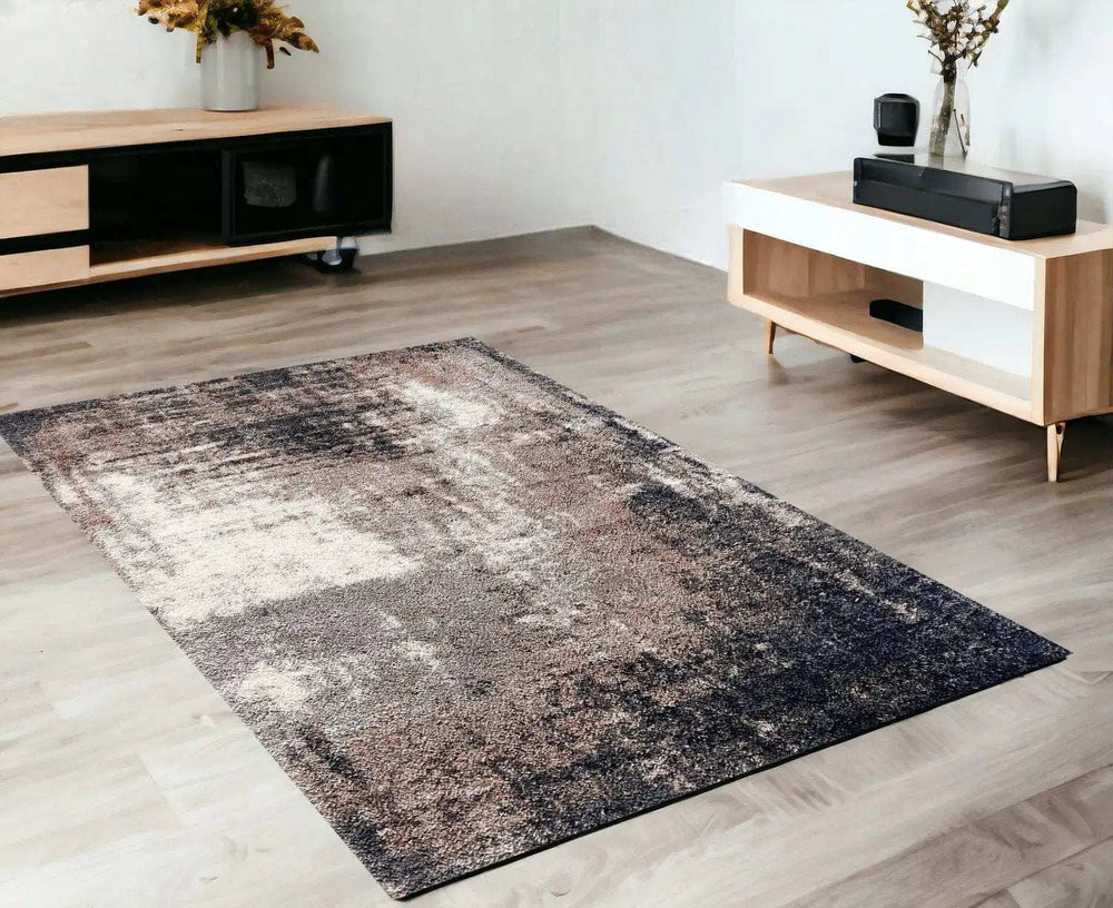 4' X 6' Ivory And Navy Retro Modern Area Rug - Homeroots - Flyclothing LLC