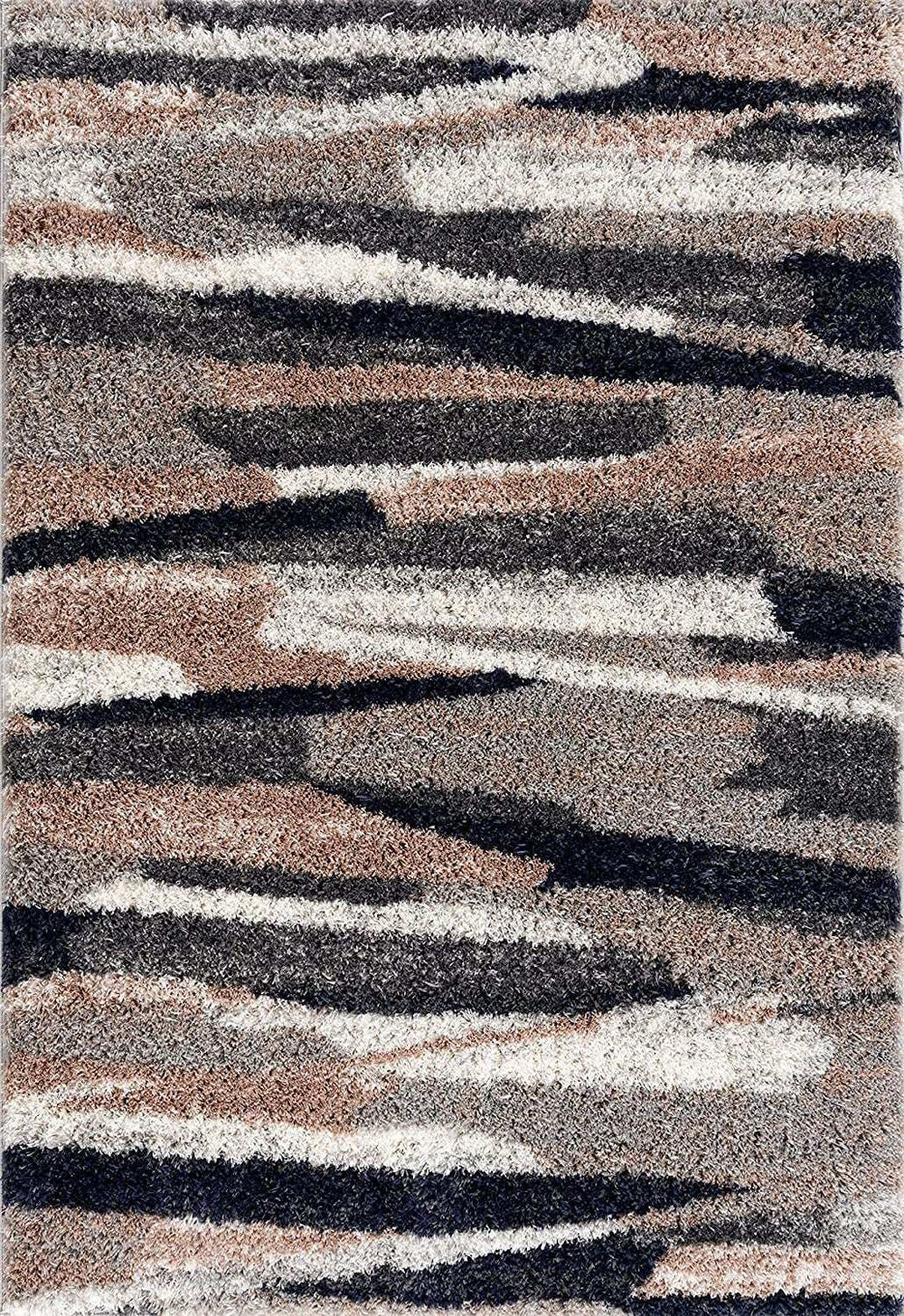 5' X 8' Gray And Black Strokes Area Rug - Homeroots - Flyclothing LLC