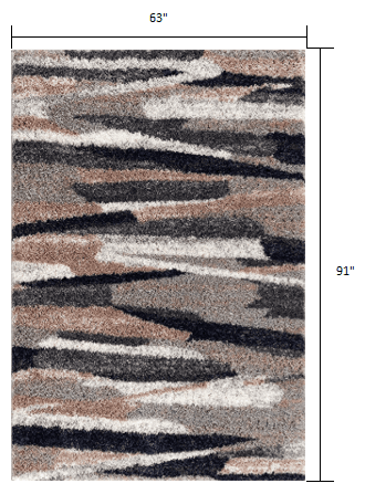 5' X 8' Gray And Black Strokes Area Rug - Homeroots - Flyclothing LLC