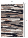 5' X 8' Gray And Black Strokes Area Rug - Homeroots - Flyclothing LLC