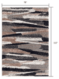 7' X 9' Gray And Black Strokes Area Rug - Homeroots - Flyclothing LLC