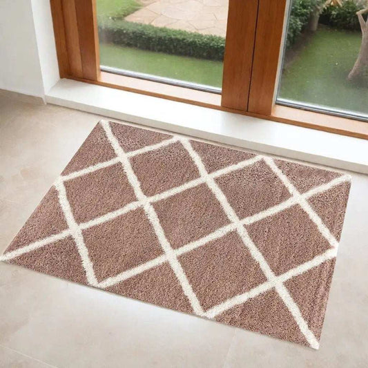 3' X 5' Beige Geometric Area Rug - Homeroots - Flyclothing LLC