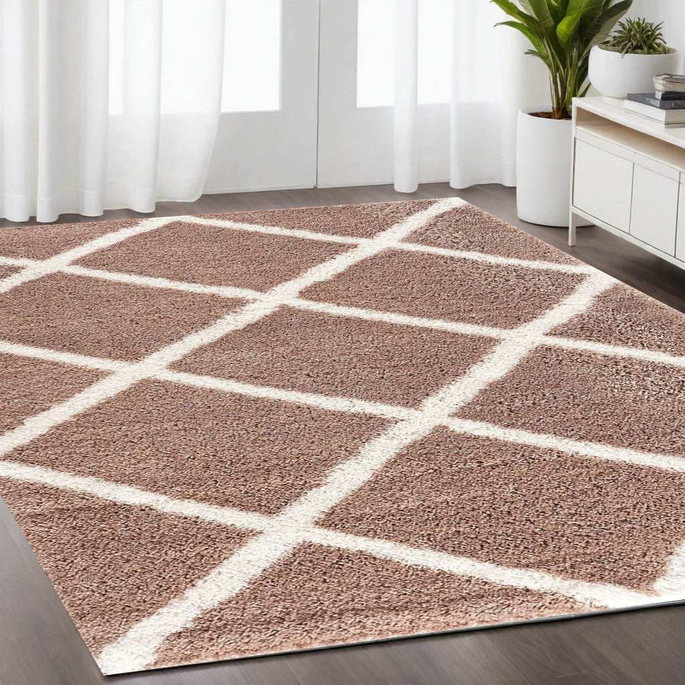 5' X 8' Beige Geometric Area Rug - Homeroots - Flyclothing LLC