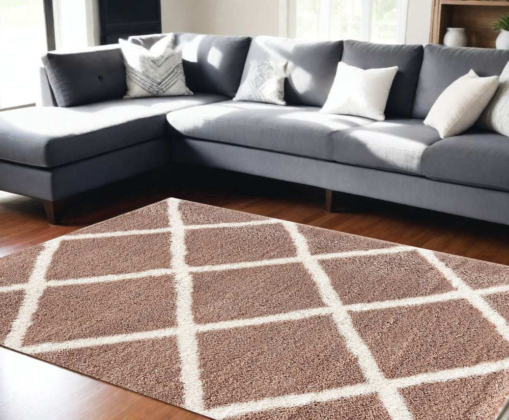 8' X 11' Beige Geometric Area Rug - Homeroots - Flyclothing LLC