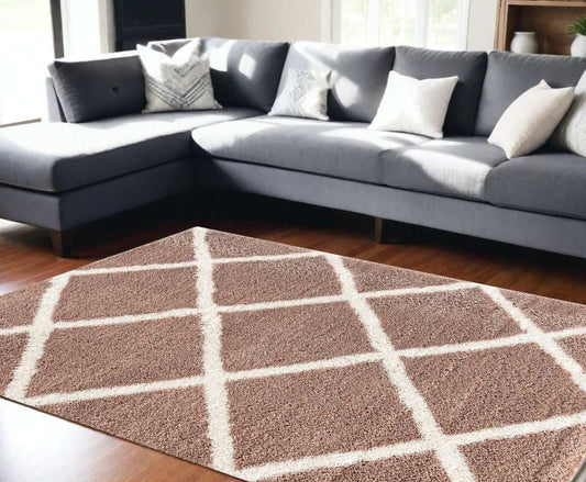 8' X 11' Beige Geometric Area Rug - Homeroots - Flyclothing LLC