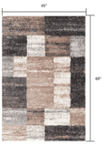 4' X 6' Beige Modern Blocks Area Rug - Homeroots - Flyclothing LLC