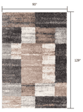 8' X 11' Beige Modern Blocks Area Rug - Homeroots - Flyclothing LLC