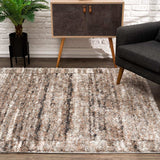 5' X 8' Ivory And Brown Retro Mod Area Rug - Homeroots - Flyclothing LLC