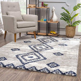 5' X 8' Gray And Navy Boho Chic Area Rug - Homeroots - Flyclothing LLC