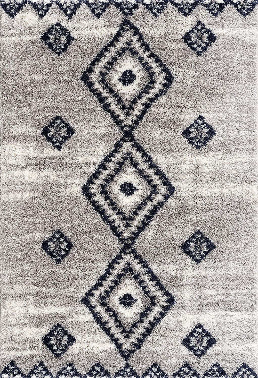 5' X 8' Gray And Navy Boho Chic Area Rug - Homeroots - Flyclothing LLC