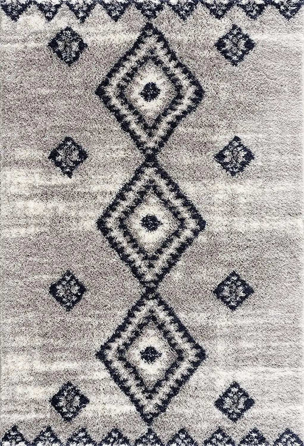 8' X 11' Gray And Navy Boho Chic Area Rug - Homeroots - Flyclothing LLC