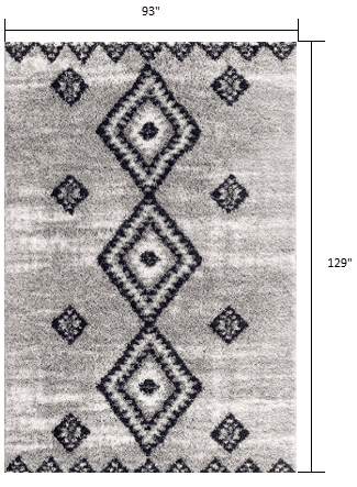 8' X 11' Gray And Navy Boho Chic Area Rug - Homeroots - Flyclothing LLC